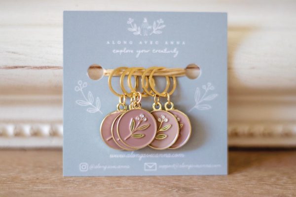 Stitch markers Along avec Anna (pink)